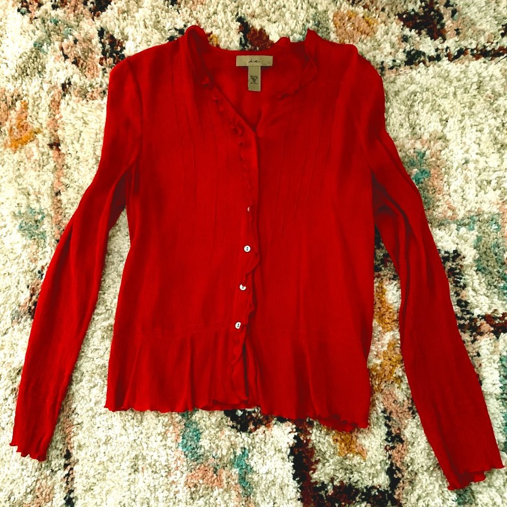 Vintage Red Button Down Top